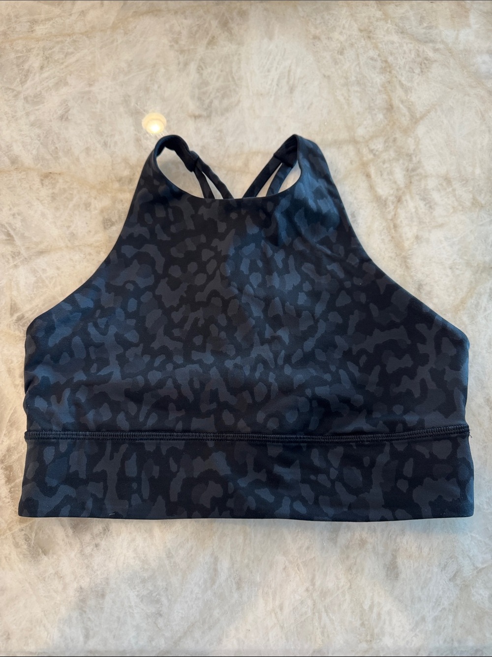 lululemon athletica Black High-Neck Patterned Sports Bra